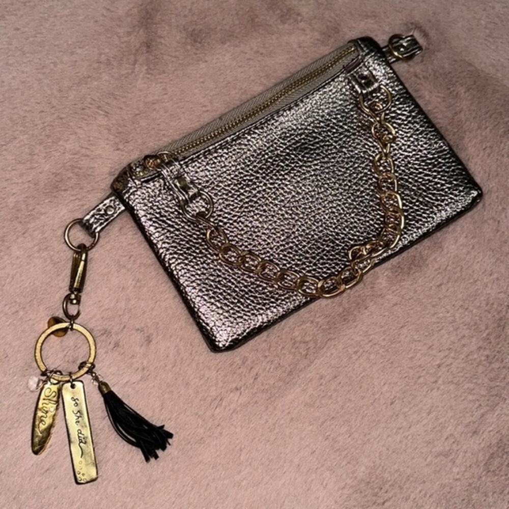 Elegant Bronze Siver Wristlet with Gold Charms